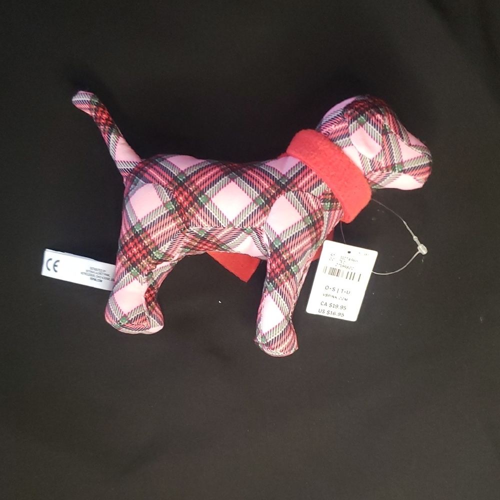 PINK Victoria's Secret Plaid Dog Toy - Red and Pink
